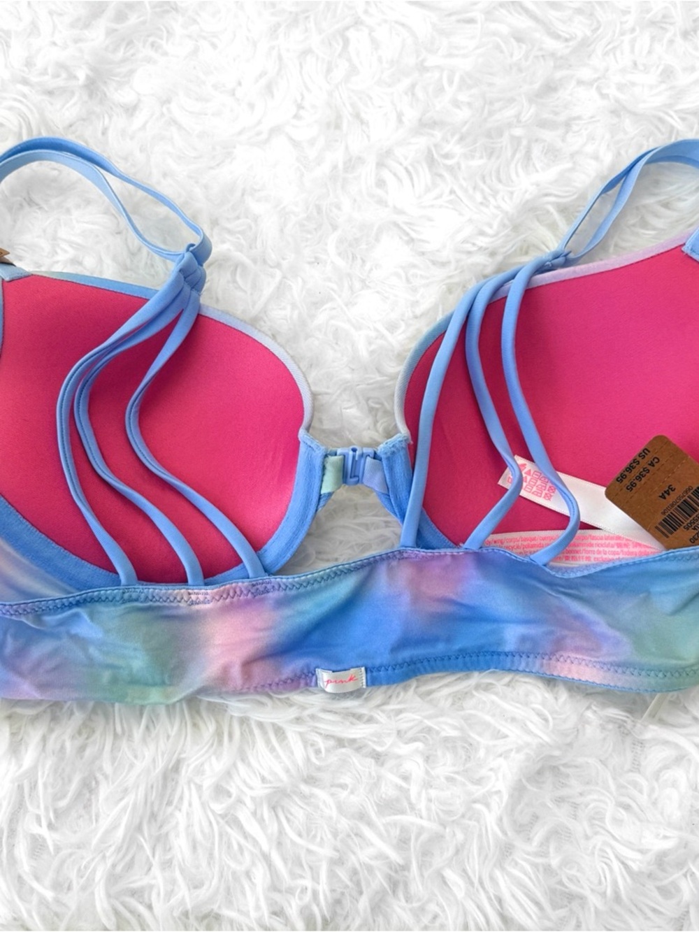 VIctoria’s Secret PINK Cotton Candy Push-up Bra NWT - Picture 3 of 6